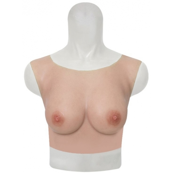 Round Collar Crossdresser Breast Forms - Cotton FLESH Bonnet E