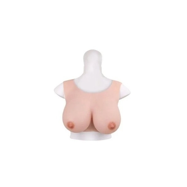 Round Collar Crossdresser Breast Forms - Cotton FLESH Bonnet D