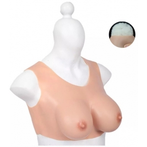 CrossGearX Round Collar Crossdresser Breast Forms - Cotton FLESH Bonnet C