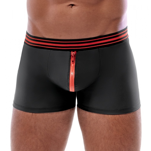 Boxer con zip Tillio Nero-Rosso