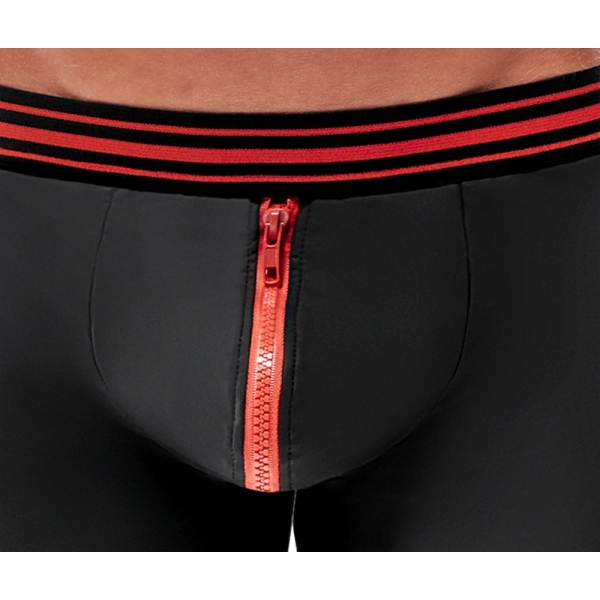 Boxer con zip Tillio Nero-Rosso