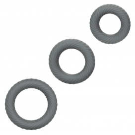 Calexotics Lot de 3 Cockrings Link Up Gris