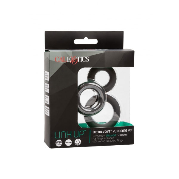 Lot de 3 Cockrings Link Up Noirs