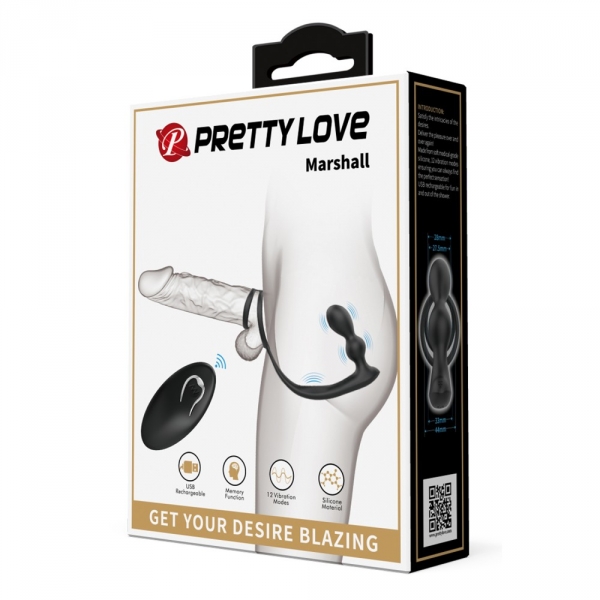 Anel de aperto Marshall Pretty Love 7,5 x 2,7 cm Preto