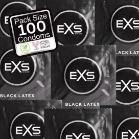 Black latex condoms BLACK x100