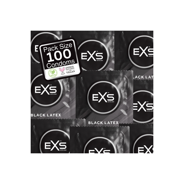 Black latex condoms BLACK x100