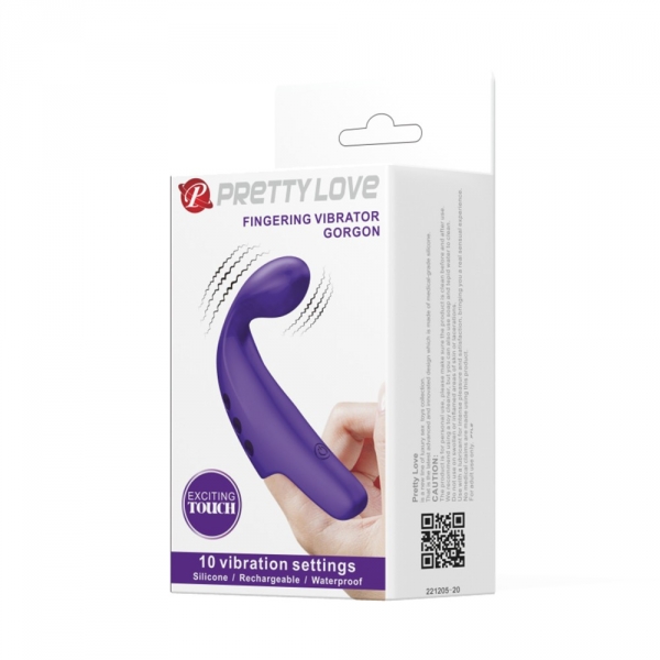 Gorgon Pretty Love Vibrating Finger Sleeve 10.5 x 2cm Purple