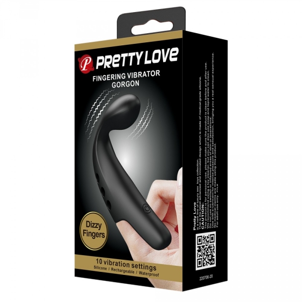 Gorgon Pretty Love Vibrating Finger Sleeve 10.5 x 2cm Black