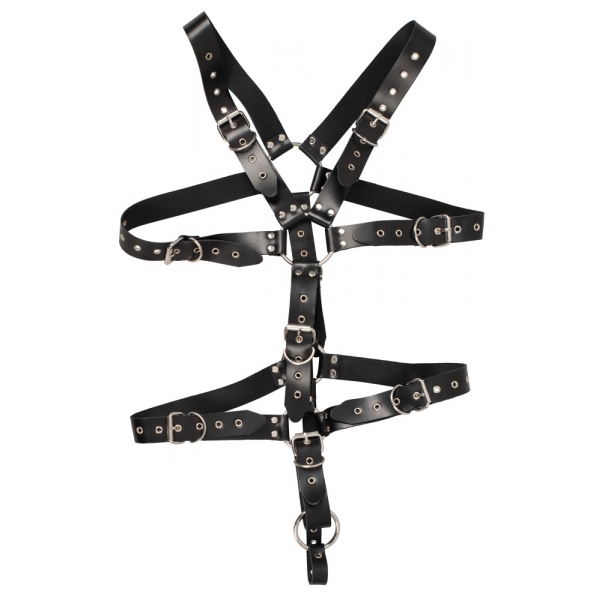 Leathercock Full Body Harness with Penis Ring S/L