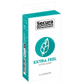 Secura Condoms Preservativos de látex extrafinos Feel x12