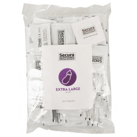 Secura Condoms XXL Condones de látex extra grandes x100