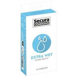 Secura Condoms Kondome mit Gleitmittel Extra Wet x12