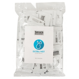 Secura Condoms Preservativi lubrificati Extra Wet x100