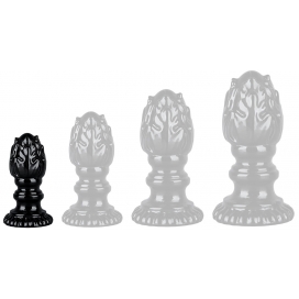  Finial TPE Jelly Butt PLug BLACK S