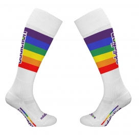 Pride Football high socks White-Rainbow