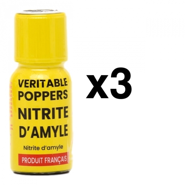 Veritable Poppers Nitrite d’Amyle 15ml x3