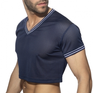 Addicted Crop Top Slam V-Neck Navy