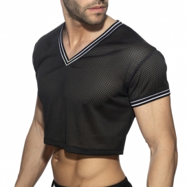 Addicted Crop Top Slam V-Neck Noir