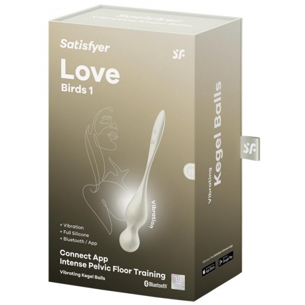 Love Birds 1 Kegel Balls with APP White