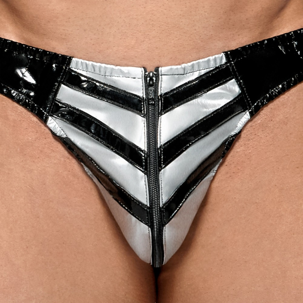 Vinyl Raft sexy briefs Black-Silver