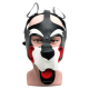 665 Playful Pup Hood Black/White/Red