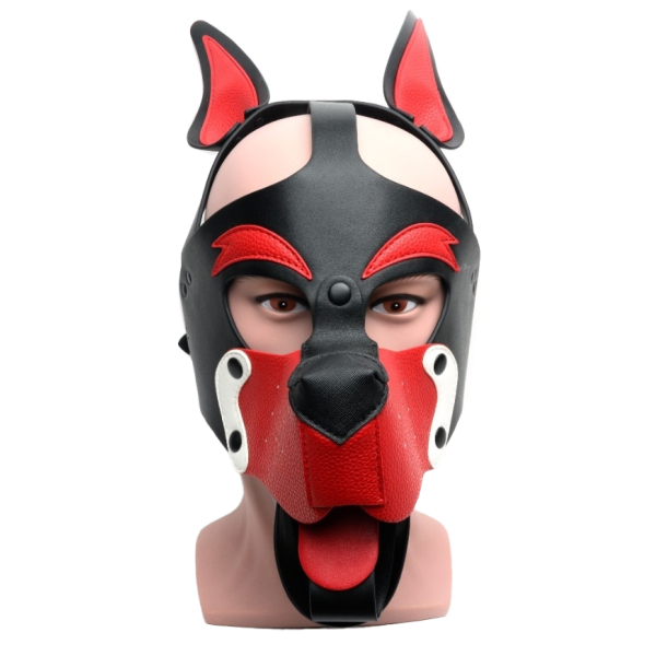 665 Playful Pup Hood Black/Red/White