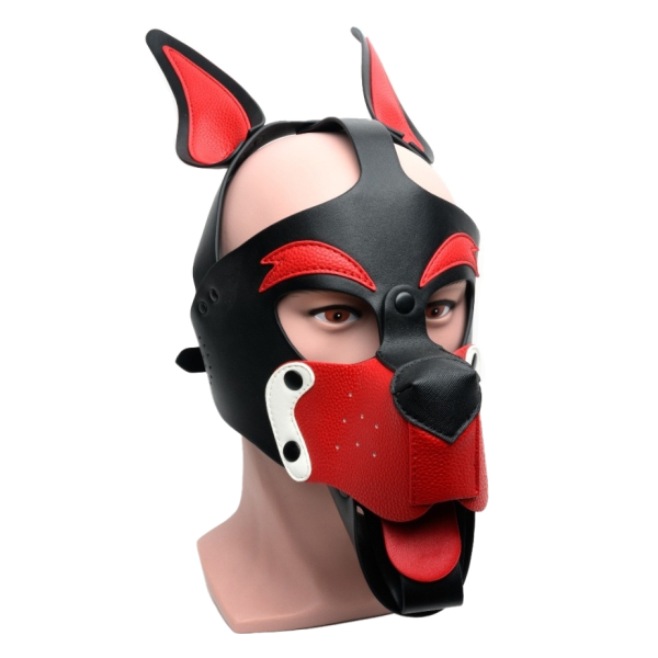 665 Playful Pup Hood Black/Red/White