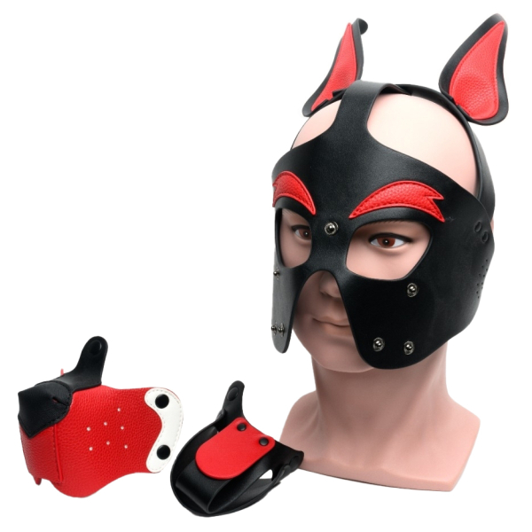 Maske Puppy 665 Rot und Weiß