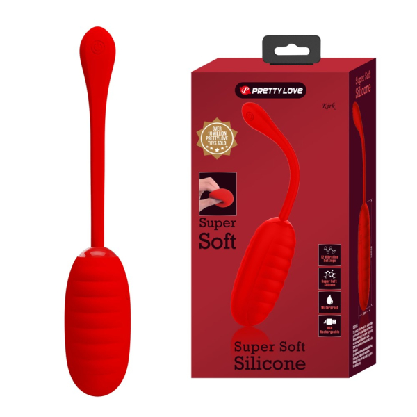 Kirk Huevo Vibrador 8 x 3,5cm Rojo