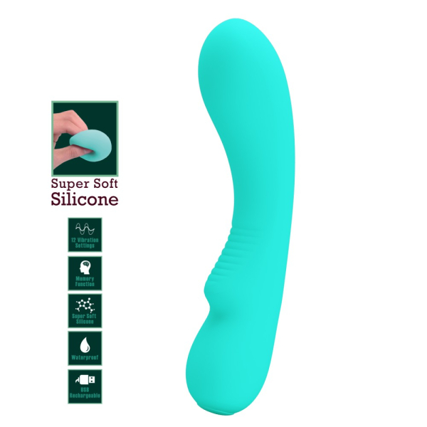 Matt Estimulador Prostático Vibrador 15 x 4cm Turquesa