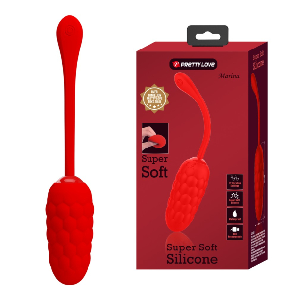 Uovo vibrante Marina 8 x 3,3 cm rosso