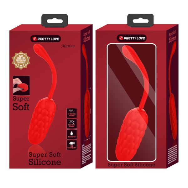 Marina Huevo Vibrador 8 x 3,3cm Rojo