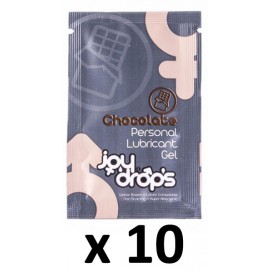 Joy Drops Embalagem de 10 vagens de lubrificante de sabor a chocolate 5mL