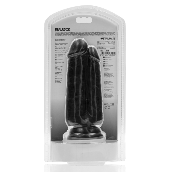 Dildo doppio due in uno 15,5 x 6,5 cm nero