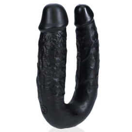 Dildo doppio a forma di U 12 x 3 cm nero