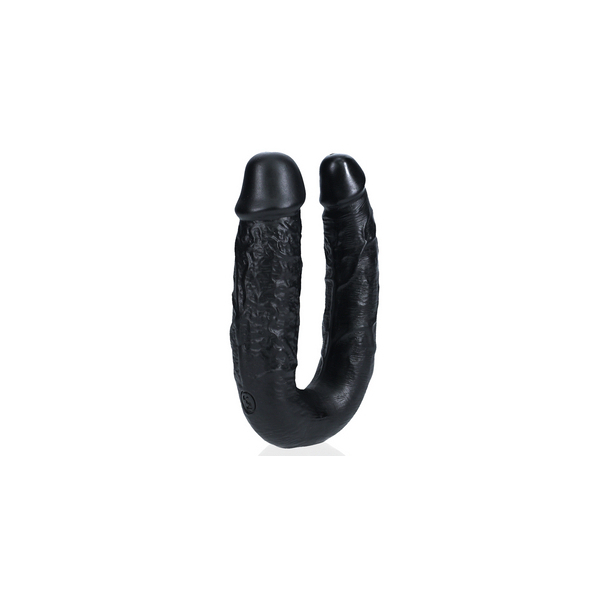 Dildo duplo em forma de U 12 x 3cm preto