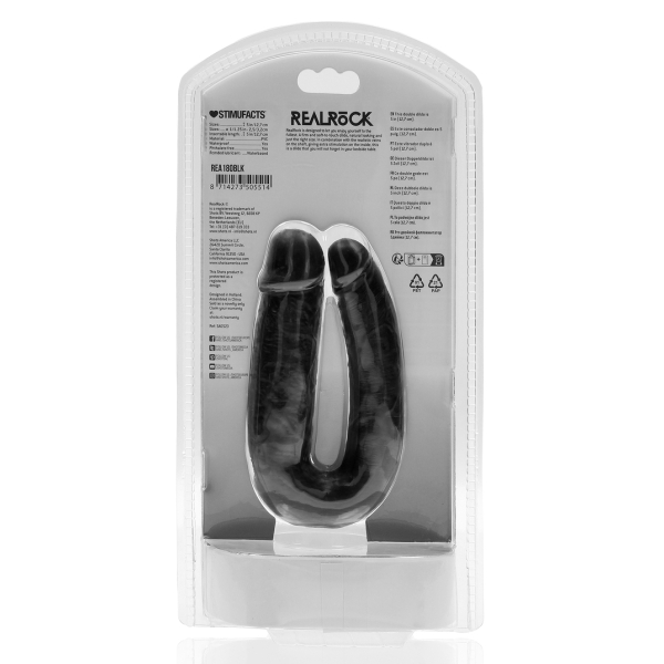 Dubbele Dildo U Vorm 12 x 3cm Zwart