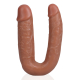 Dildo duplo em forma de U 12 x 3cm castanho