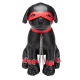 Kunstlederhund Captain Chains 24cm Schwarz