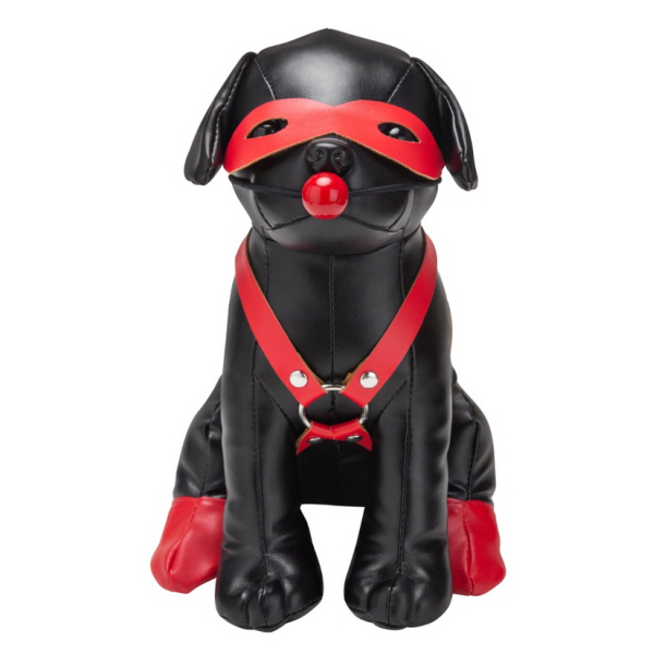 Chien en Simili Bandit 24cm Noir