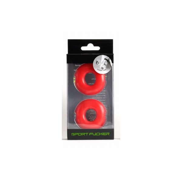 Lot de 2 Cockrings souples Stacker 20 mm Rouges