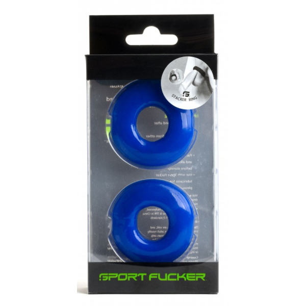 Lot de 2 Cockrings souples Stacker 20 mm Bleus