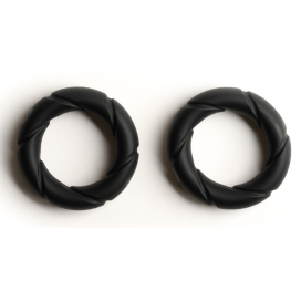 Conjunto de 2 anéis prontos para usar Cockrings Preto