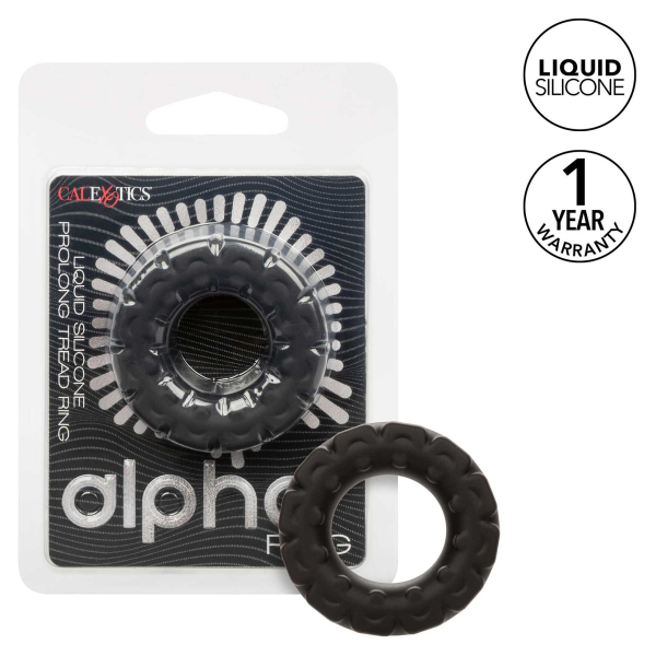 CalExotics Alpha Liquid Silicone Prolong Tread Ring Black