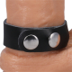 Cockring de cuero ajustable The Leather 3 Snap Negro