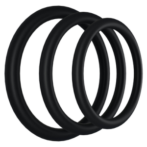 RockSolid by Doc Johnson Lot de 3 Cockrings Gasket Noirs