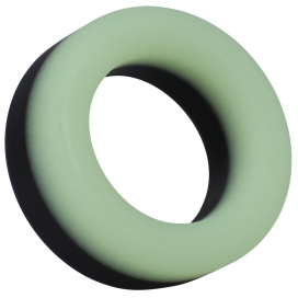 RockSolid by Doc Johnson Cockring en silicone Phosphorescent THE BIG O 32 mm Noir-Vert