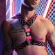 Dickmatized Harness Black-Rose neon