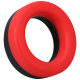 Anneau pénien en silicone THE BIG O 32 mm Noir-Rouge