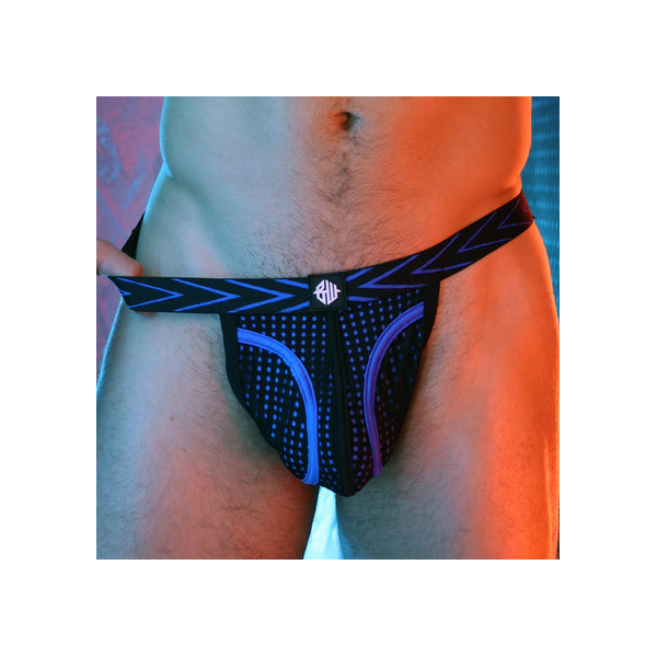 Dickmatized black-blue thong